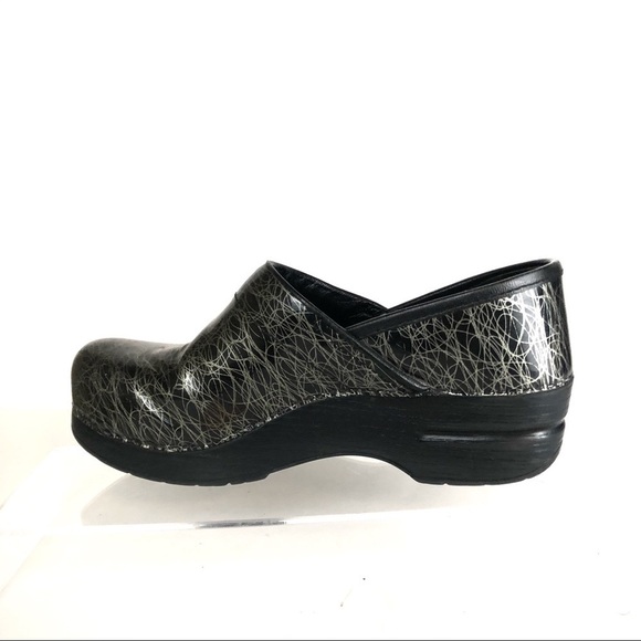 Dansko Nurses Clogs Black and Silver Scribbles Sz 37/7 - Picture 7 of 9